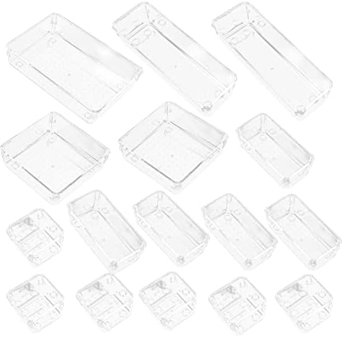 16pcs prozirni plastični set organizatora ladica organizator-pregrada za šminku plastična kutija za pohranu kozmetičkih kuhinjskih