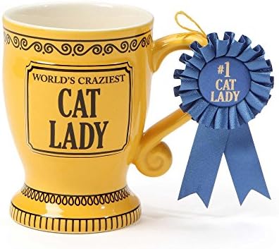 Naše ime je blato najluđa mačka dama na svijetu plava vrpca Trophy kamena kava šalica za kavu, 16 oz.