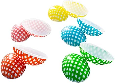 Set od 10 raznobojnih geometrijskih plastičnih uskršnjih jaja 2,25 inča