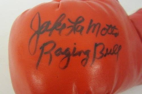 Boksačka rukavica s autogramom Jakea LaMotte s prikazom lijeve ruke u meniju-boksačke rukavice s autogramom Jakea LaMotte