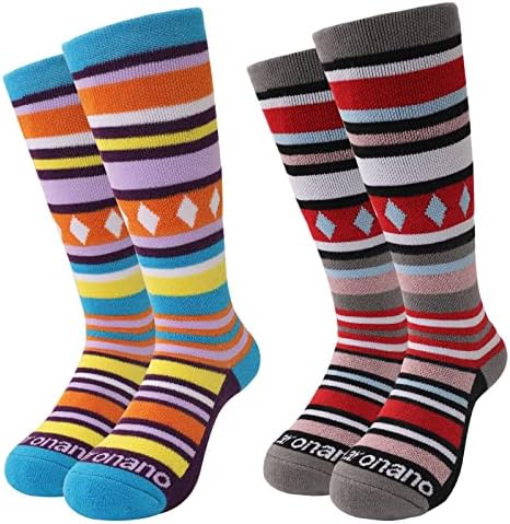 Aaronano merino vunene čarape za dječje čarape za snowboarding za dječake i djevojčice zimske tople snježne čarape 2 parova