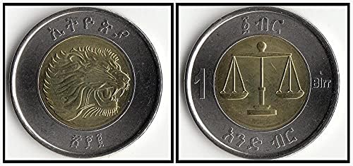 Afrički novi etiopski 1 Bill Coin dvobojni metalni novčić dvobojni umetnuti strani kovanik