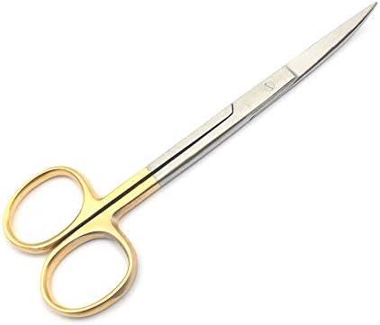 Laja Imports® Iris Scissors 4,5 inča zakrivljene volfram -karbidom umeću zlatnu ručicu ekstra oštre i izdržljive