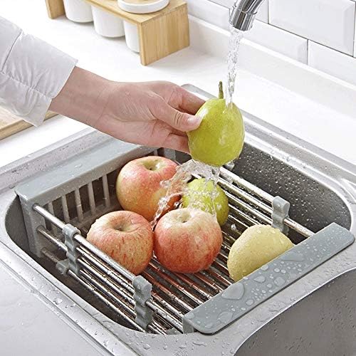 SDGH Odvod za odvod od nehrđajućeg čelika Podesivi držač za ruke funkcionalni kuhinjski sudoper Organizator povrće za sušenje voća