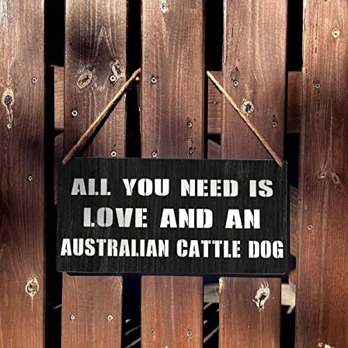 Goveda mame mame potpisuju poklon farme sve što trebate je ljubav i australski stočni pas drveni viseći plak rustikalni zidni umjetnički