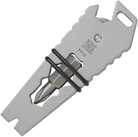 CRKT Pry Cutter Alat za privjes za ključeve: izdržljiv i lagan multi-alat za svakodnevno nošenje, nehrđajući čelik, 9913