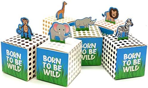Adorox mala 24 PC -a rođena kao divlja simpatična džungla safari zoološki vrt tema za bebe tuš favorit bombon slatka ukras za rođendan