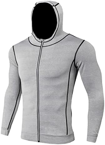 Muškarci Fitness trening jakna za brzo sušenje čvrste boje ležerna kapuljača s patentnim zatvaračem s dugim rukavima Sportska jakna