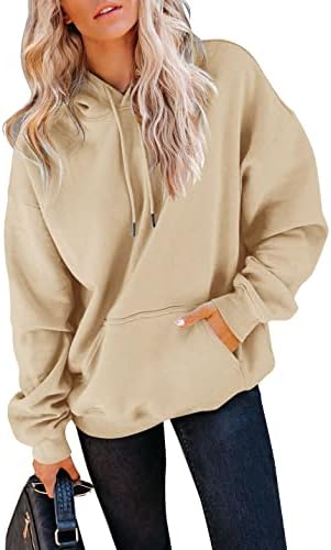 Yuccalley ženske modne džepne kapuljače s dugim rukavima casual pulover vrhovi