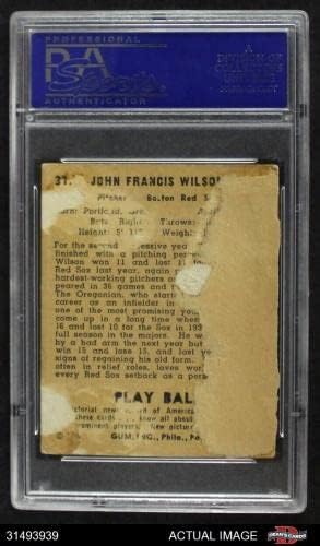 1940. igranje lopte 31 Jack Wilson Red Sox PSA Autografirani 18d 00 0287 - Autografirani bejzbol