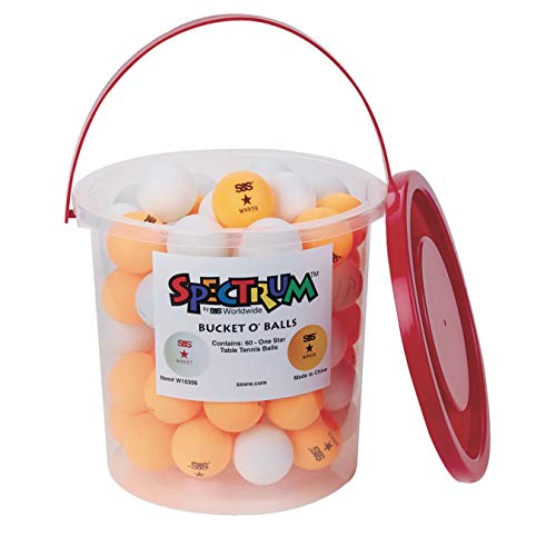 S&S Worldwide PB145 Spectrum Bucket O 'Loptice za stolne teniske, narančaste, bijele