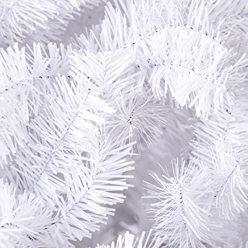 6ft 1.300 savjeta Umjetni božićni borovi odmor za odmor s metalnim postoljem jednostavan sklop za vanjski i zatvoreni dekor bijeli