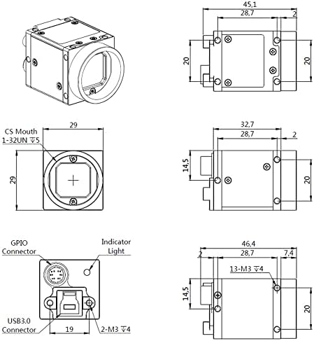 Hteng Vishi velike brzine USB3.0 Mono 20MP 1 Industrijska kamera stroj za stroj za rolter C-HOTH SDK kamera CMOS Senzor skeniranja