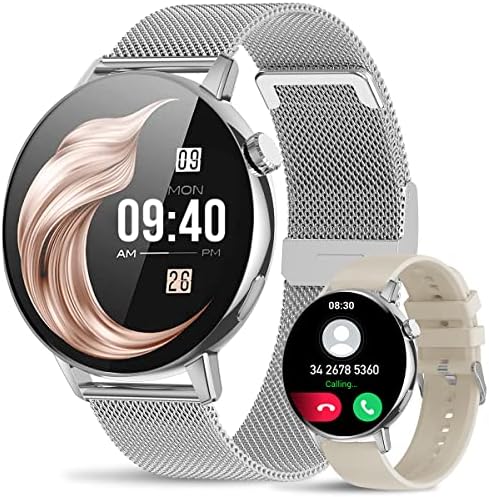 Ženski pametni sat za Android iOS telefoni Tekst i poziv, 1,32 ”Smartwatch Fitness Watch za žene muškarce s otkucajem srca praćenje
