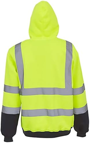 Wenkomg1 Unisex jakna s visokom vidljivošću jakna klasa 3 hi vis majice s dugim rukavima na otvorenom kapuljač