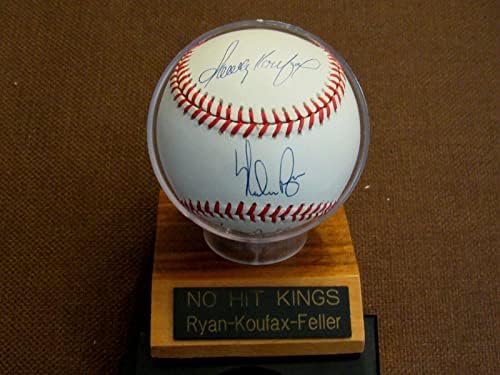 Sandy Koufax Nolan Ryan Bob Feller N -H Kings Hof Potpisan Auto Baseball JSA baza - Autografirani bejzbol