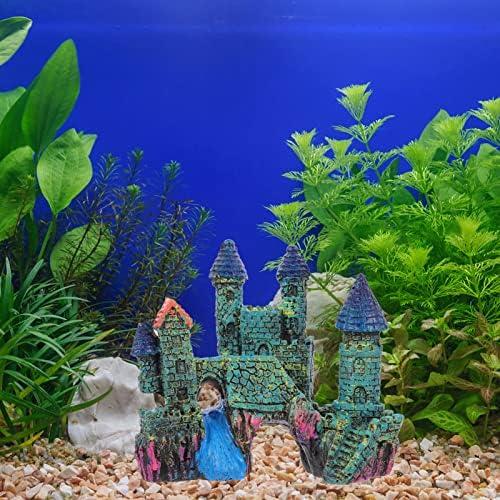 Ipetboom Akvarijske ribe 1 set Akvariju ukras Dvorac Akvarijske biljke Ukras za akvarij Betta Fish Hide Špilja Plastične biljke Umjetna