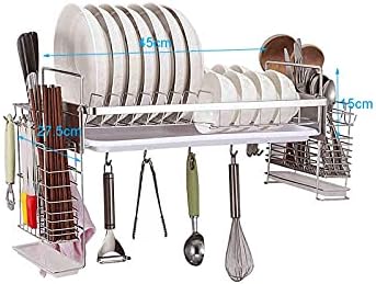 Neohijev jednoslojni zidni stalak za jelo, kuhinjski stalak za odvod za zdjele i tanjure // štapića/kuhinjski pribor