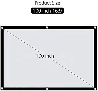 ZLXDP prijenosni 100 -inčni zidni projektor zaslon 16: 9 Poliester sklopivi projekcijski zaslon za kućno vanjsko kino