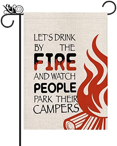 Zabavna vrtna zastava za kampere pijmo uz logorsku vatru i promatramo ljude kako parkiraju svoje kampere vertikalna dvostrana prikolica