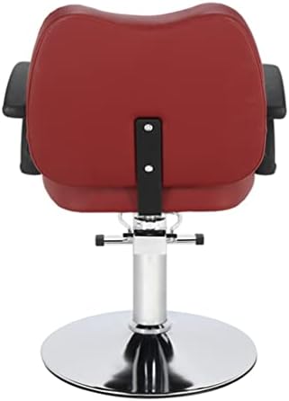 Zhuhw brijač stolica crvena pvc opterećena 150 kg kožna okrugla željezna baza brijačnica