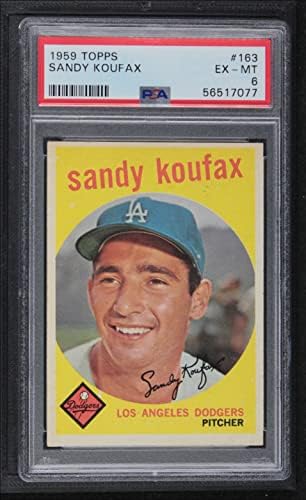 1959. Topps 163 Sandy Koufax Los Angeles Dodgers PSA PSA 6.00 Dodgers
