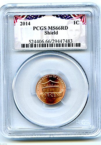 2014. P Lincoln Union Shield Cent W/Specijalna oznaka zastave Top Populacija = 21 CENT MS66 PCGS