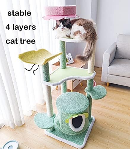 mačje drvo za zatvorene mačke 51,6 inča mačji tornjevi mačji stan s platformom od debelog kartona mačje gnijezdo i Grebalice za velike