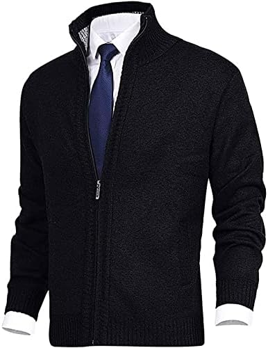 Jakna i zimska muška modna modna labava kardigan topli jakni džemper stoji ovratnika za pletenje kaputa za muškarce