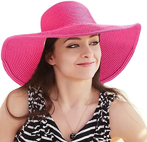 Ženski šešir za sunčanje s velikim obodom-veliki organizator za pohranu šešira u visećem ormaru-ružičasti i crveni slamnati šešir s