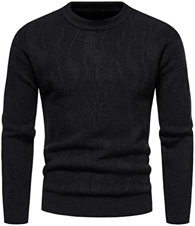 Dudubaby muški jesen i zimska ležerna pletena čvrsta boja ukrasnog uzorka džemper