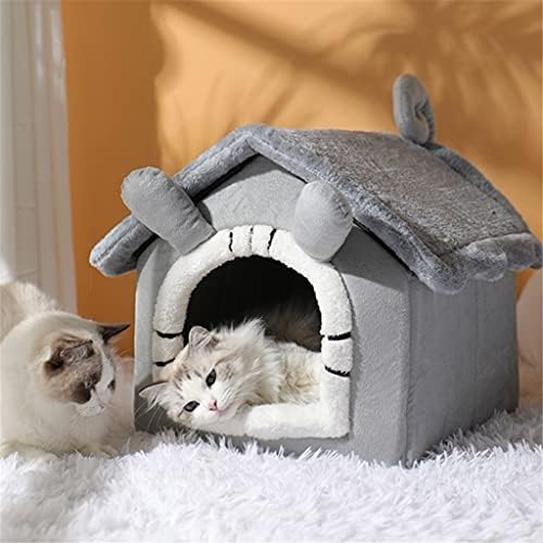 Periva kućica za mačke ugodan krevet za kućne ljubimce zimsko toplo špiljsko gnijezdo plišano štene krevet za spavanje za mačke i pse
