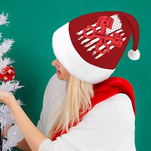 Božićni šešir automehaničara s američkom zastavom personalizirani šešir Djeda Mraza smiješni Božićni ukrasi
