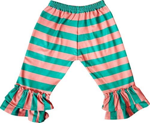 Baby Toddler Djevojčice proljetne ljetne ruffles Top Capri odjeće za odjeću - 2 PC pletene playwear