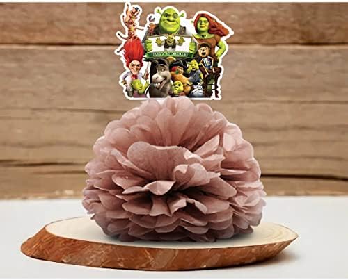 5 blagdanskih ukrasa za Shrek središnji dijelovi Tema ukrašavanja stola Sretan rođendan papirno cvijeće s pomponima kao poklon