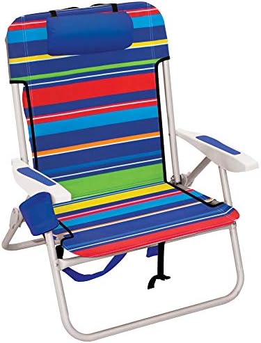 Rio Beach Big Boy 4-položaji 13 Visoko sjedalo plaža ili preklopna stolica za kampiranje, Pop Surf Stripes
