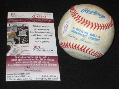Tom Ferrick Yankees potpisao je Autografirani autentični rawlings oal bejzbol JSA rijetko - Autografirani bejzbol