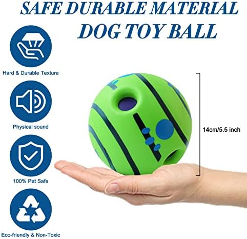 Wobble wag kickanje kuglice za pse interaktivne izdržljive kućne ljubimce za pse | Jednostavno stvaranje buke kad se valja ili drhne