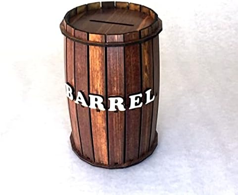 Pratik dekor Barrel Piggy Bank gotovina kutija ručno izrađena drvena bačva sigurna banka Bank Brown