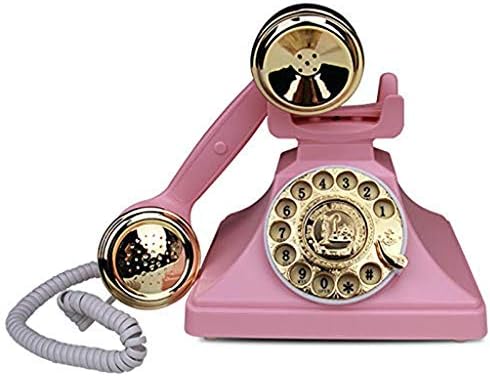 KLHHG ROTARANI TELEFON ZA BILANJE ， ružičasti retro fiksni telefon za dom, redicijalno, zvučnik, gumb za biranje s rotacijskim izgledom