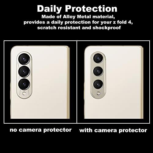Yqodsz 3 Pack za Samsung Galaxy Z preklop 4 zaštitnik kamere, aluminijska legura zaštitni okvir zaštitni okvir za zaštitu metalnih