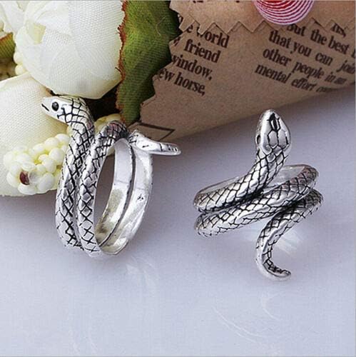 Aura nakit 47punk rock zmija prstenovi srebrni obrubljeni prsten otvoreni podesivi nakit za životinje