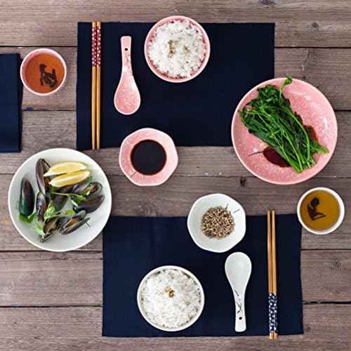 Bestonzon 6pcs Japanski keramički pribor za set kućanskog keramičkog pribora za večeru