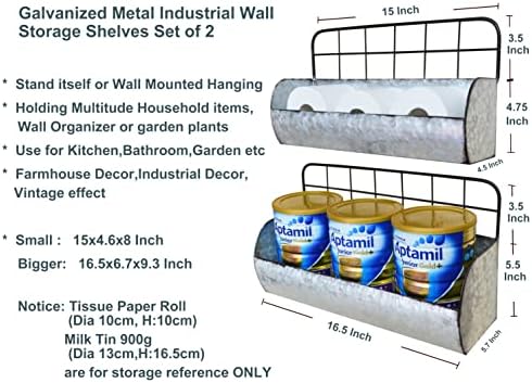 Shabbydecor Industrial Wall držač za skladištenje + rustikalni ručnik