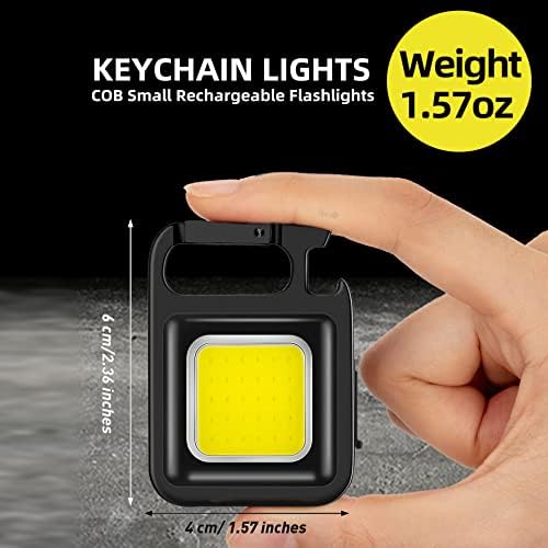 Kongpili®️ COB PHETHER Work Light Mini Svjetlo za privjesak za privjes za ključeve 1000lux punjiva montaža ključa Svjetla za bljeskalicu