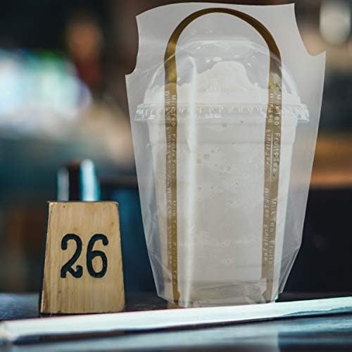 ; Držač šalice za kavu 50kom plastične vrećice za pakiranje pića za ponijeti vrećice s ručkama za piće spremnici za prijevoz mlijeka