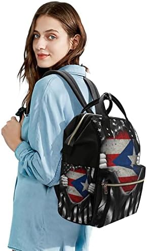 FunnyStar American Puerto Rico zastava tiskana pelena vrećica za pelene Bagpack vrećice vodootporna torba za putničke rame za mamu