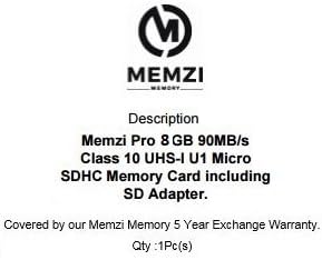 Memorijska kartica MEMZI PRO 8 GB, 90 MB/s klase 10 Micro SDHC kartica sa SD adapterom za akcijske kamere Campark X30, X20, X10, ACT85,