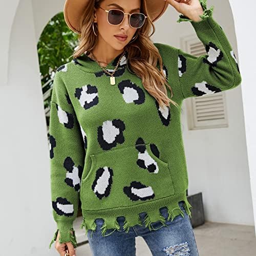 Ženski džemperi trendovski modni jesen i zimski tisak pleteni pulover dugih rukava casual 2022