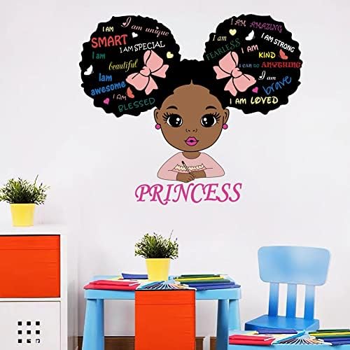 Crna djevojka čarobne inspirativne Zidne naljepnice citat ja sam ljubazna princeza zidna naljepnica ružičasta motivirajuća slova pozitivne